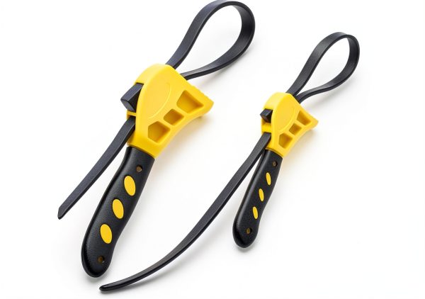 QWORK Adjustable Strap Wrench Set 24in & 19.7in Rubber Belt Tool-0