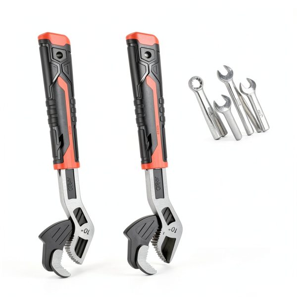 Pipe Wrench Set Rhevosil 3-Piece Chrome Vanadium Wrench 6-8-10 Inch-4