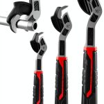Pipe Wrench Set Rhevosil 3-Piece Chrome Vanadium Wrench 6-8-10 Inch-0