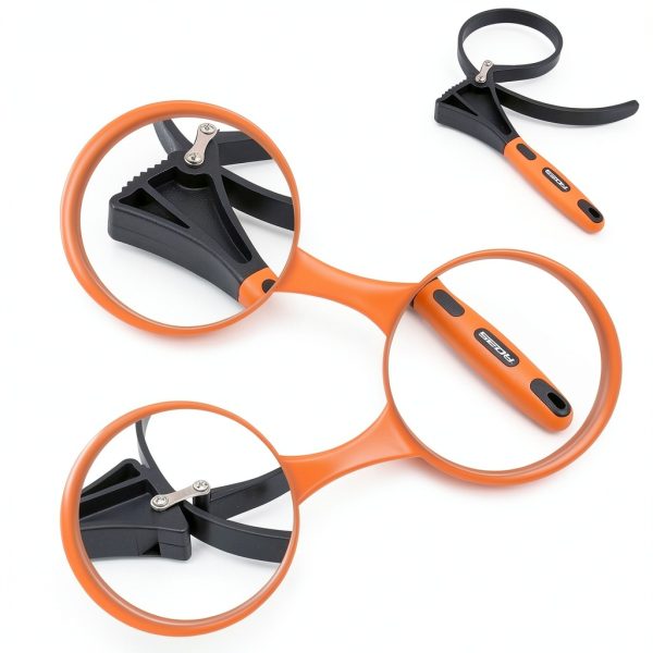 Adjustable Rubber Strap Wrench SEDY 2 Piece Set Orange 4 to 6 Inch-3