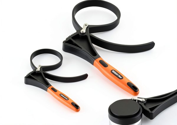 Adjustable Rubber Strap Wrench SEDY 2 Piece Set Orange 4 to 6 Inch-0