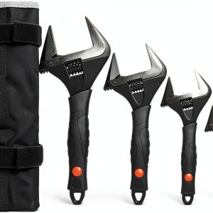 Adjustable Wrench Amazon Basics 4-Piece Soft Grip Wide Mouth 6-12 Inch-0