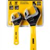 DEWALT Adjustable Wrench 2 Pc Dip Grip Set Yellow DWHT75497-1